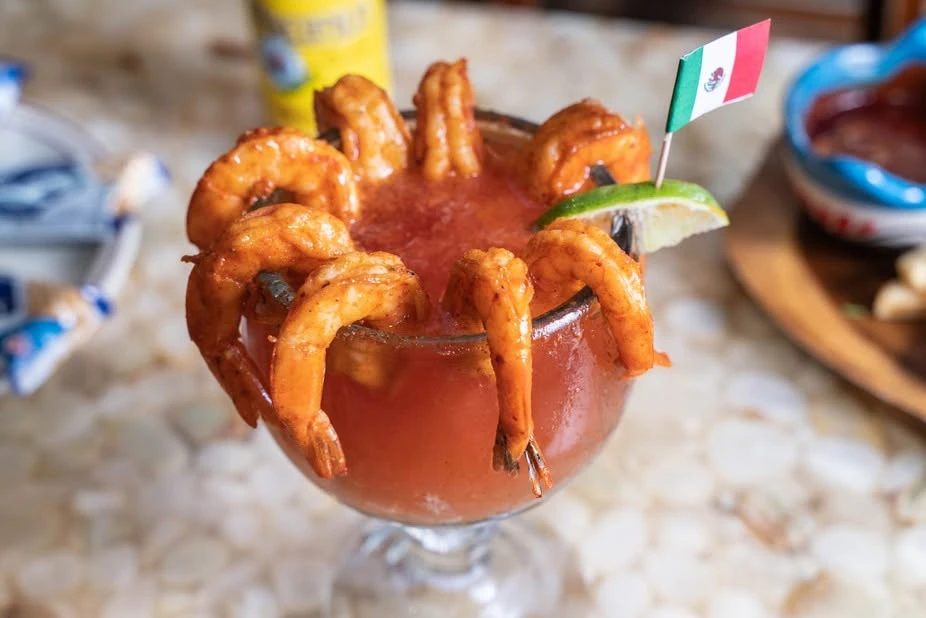 Shrimp cocktail at Puerto Azul