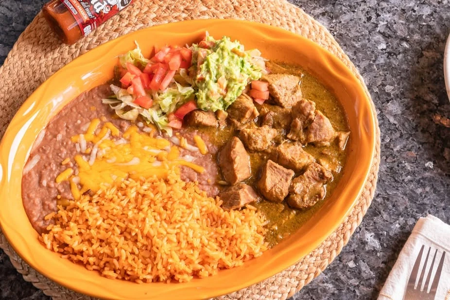 Mexican plate with rice and beans