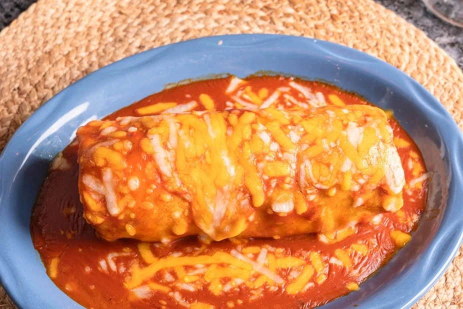 Enchiladas with melted cheese