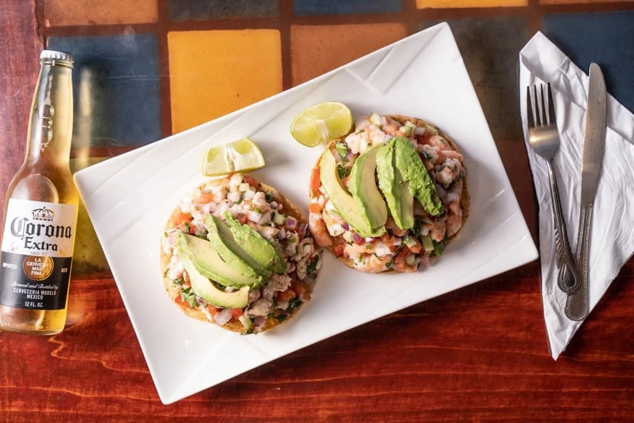 Tostadas with fresh avocado