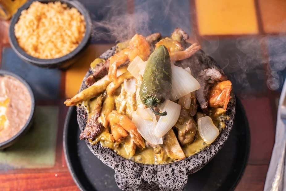 Steaming molcajete